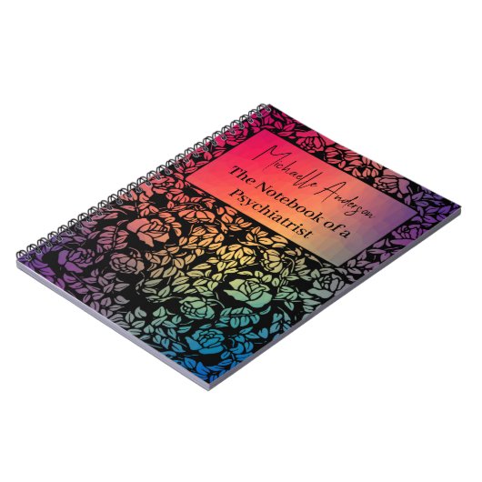 カラフルフローラ名パーソナライズされたノートブック ノートブック (左側)