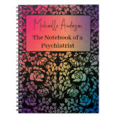 カラフルフローラ名パーソナライズされたノートブック ノートブック (正面)