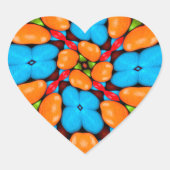 カラフルフローラ変動パターン ハートシール (正面)