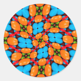 カラフルフローラ変動パターン ラウンドシール