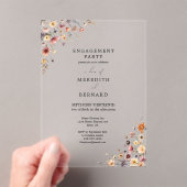 カラフルフローラ婚約パーティ アクリル招待状 (インサイチュ (ポータブル))