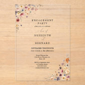 カラフルフローラ婚約パーティ アクリル招待状 (正面)