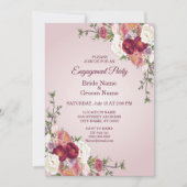 カラフルフローラ婚約招待状 招待状 (正面)