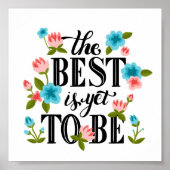 カラフルフローラ感動的引用文ポスター ポスター (正面)