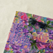 カラフルフローラ抽象デザイン ビーチタオル (インサイチュ)