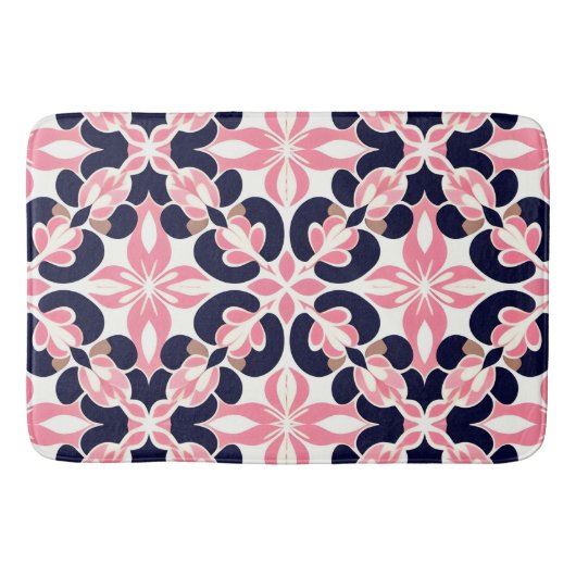 カラフルフローラ抽象芸術パターン バスマット (正面)