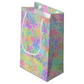 カラフルフローラ抽象芸術花テンプレートエレガント スモールペーパーバッグ (裏面アングル)