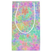 カラフルフローラ抽象芸術花テンプレートエレガント スモールペーパーバッグ (正面)