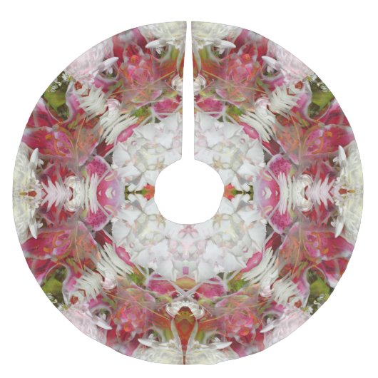 カラフルフローラ抽象芸術 ブラッシュドポリエステルツリースカート (正面)