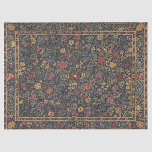 カラフルフローラ敷物パターン 薄葉紙 (正面)