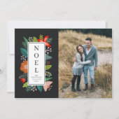 カラフルフローラ枠 |ノエル |フォトホリデー シーズンカード (正面)