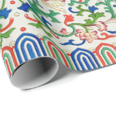 カラフルフローラ植物型包み紙 ラッピングペーパー (ロールコーナー)