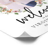 カラフルフローラ歓迎結婚のポスター ポスター (角)