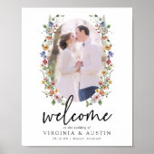 カラフルフローラ歓迎結婚のポスター ポスター (正面)