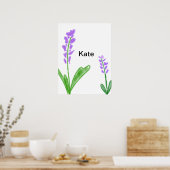 カラフルフローラ水の色を追加する名前文字 ポスター (キッチン)