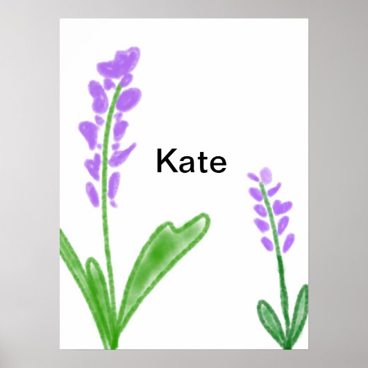 カラフルフローラ水の色を追加する名前文字 ポスター (正面)