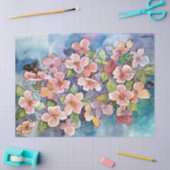 カラフルフローラ水彩ティッシュペーパー 薄葉紙 (クラフト)