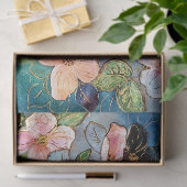 カラフルフローラ水彩ティッシュペーパー 薄葉紙 (ギフト)