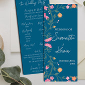 カラフルフローラ水彩フレーム結婚式 プログラム