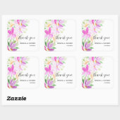 カラフルフローラ水彩手モノグラ色彩の鮮やかム スクエアシール (シート)