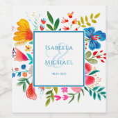 カラフルフローラ水結婚色 ワインラベル (シングルラベル)