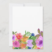 カラフルフローラ水結婚色 招待状 (裏面)