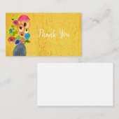 カラフルフローラ水色の花 ノートカード (正面/裏面)