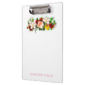 カラフルフローラ水色テンプレートエレガントモダン クリップボード (左)