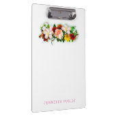 カラフルフローラ水色テンプレートエレガントモダン クリップボード (右)