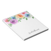カラフルフローラ水色メモパーソナライズされた帳 ノートパッド (アングル)