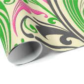 カラフルフローラ渦パターン ラッピングペーパー (ロールコーナー)