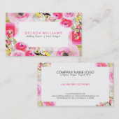 カラフルフローラ爆発ウェディングプランナーデザイン 名刺 (正面/裏面)