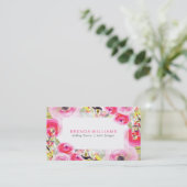 カラフルフローラ爆発ウェディングプランナーデザイン 名刺 (スタンド正面)