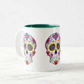 カラフルフローラ糖スカル ツートーンマグカップ (正面左)