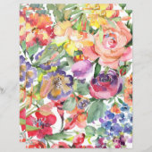 カラフルフローラ紙シート数々の- – カラー花模様2 (正面/裏面)