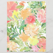 カラフルフローラ紙シート – ピーチとグリーントーン (裏面)