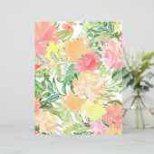 カラフルフローラ紙シート – ピーチとグリーントーン (スタンド正面)