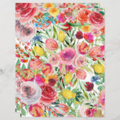 カラフルフローラ紙シ数々のート – カラー花模様1 (正面/裏面)