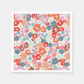 カラフルフローラ紙パーティー スタンダードカクテルナプキン (正面)
