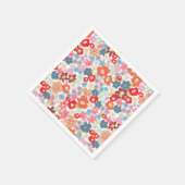 カラフルフローラ紙パーティー スタンダードカクテルナプキン (角)