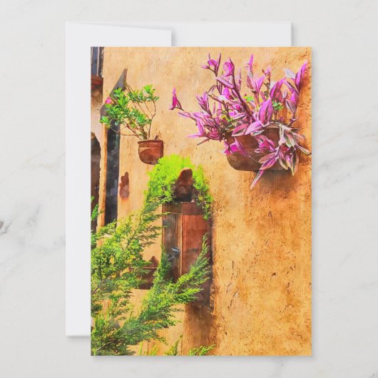 カラフルフローラ素朴Adobe Wallメキシ結婚カン 招待状 (裏面)