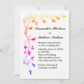 カラフルフローラ結婚つる植物エレガント植物学 招待状 (正面)