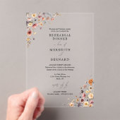 カラフルフローラ結婚のリハーサル アクリル招待状 (インサイチュ (ポータブル))