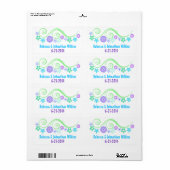 カラフルフローラ結婚のワインの人気ラベル ラベル (フルシート)