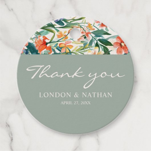 カラフルフローラ結婚の フェイバータグ (正面)