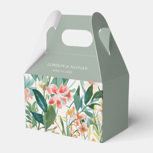 カラフルフローラ結婚の フェイバーボックス (正面サイド)