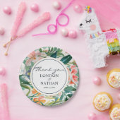 カラフルフローラ結婚の ペーパープレート (パーティー)