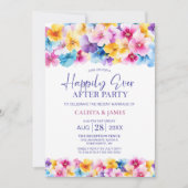 カラフルフローラ結婚アフターパーティー 招待状 (正面)