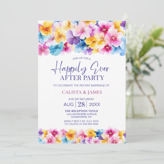 カラフルフローラ結婚アフターパーティー 招待状 (スタンド正面)