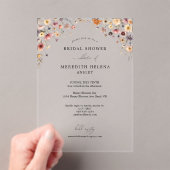 カラフルフローラ結婚ブライダルシャワー アクリル招待状 (インサイチュ (ポータブル))